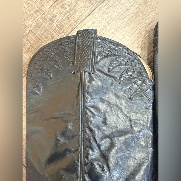 Vintage Larry Mahan 1970’s Black Python Leather Cowboy Boots Size 6.5 - Picture 4 of 10